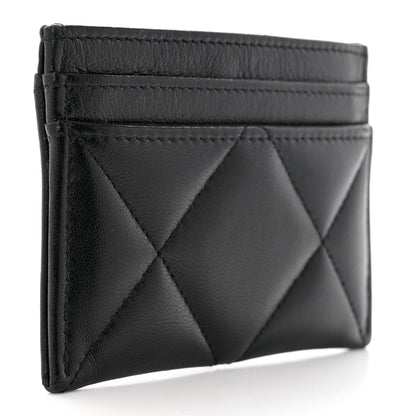 Chanel Lambskin Quilted Chanel 19 Card Holder Black 3 of 8
