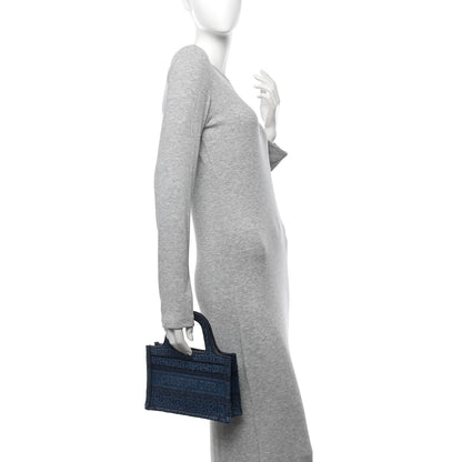 Christian Dior Oblique Denim Mini Book Tote Blue 2 of 12