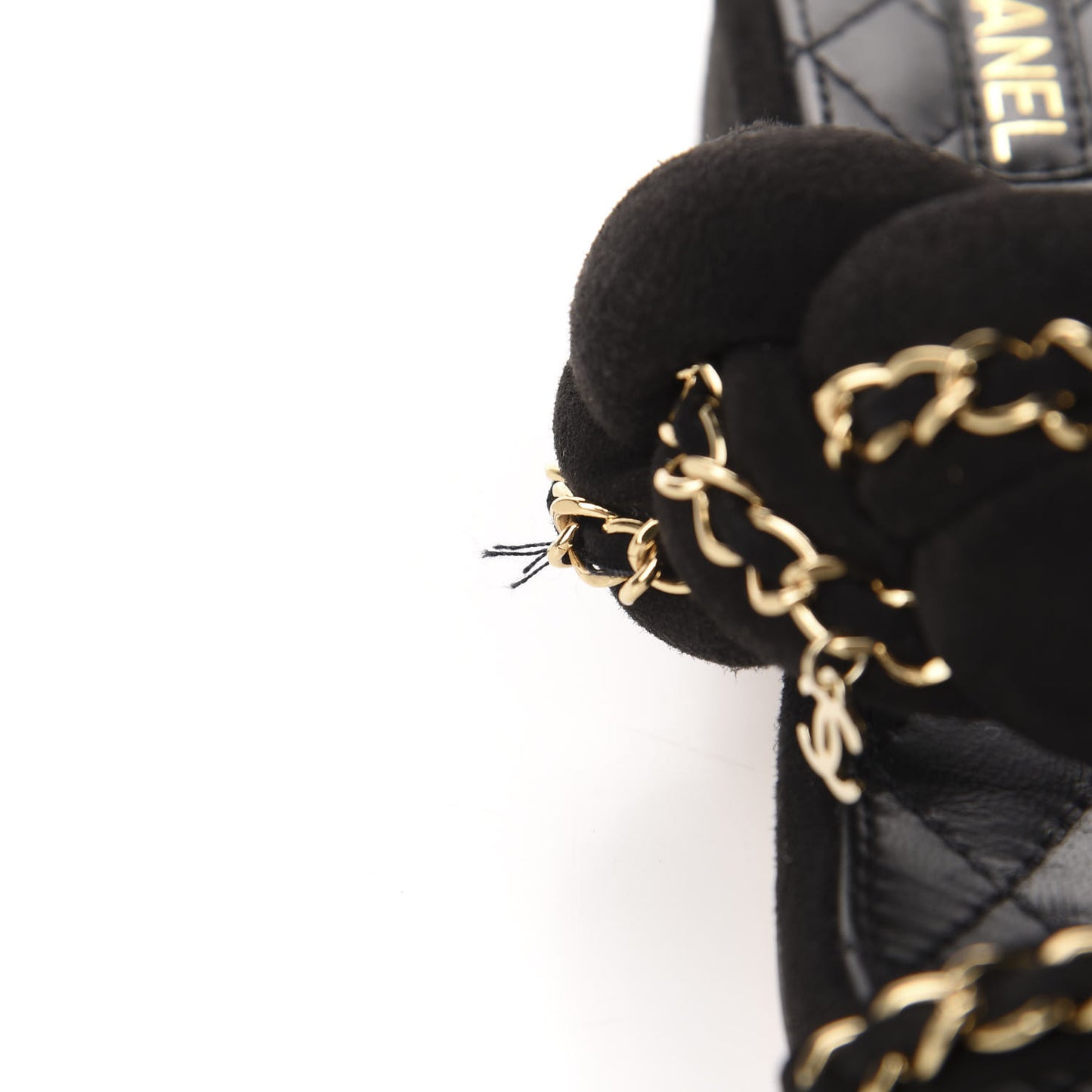 Kid Suede Chain Braided Sandals 37.5 Black