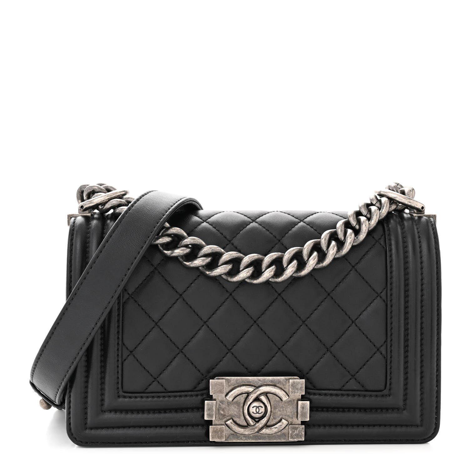 Chanel Calfskin Quilted Small Boy Flap Black 1 of 12