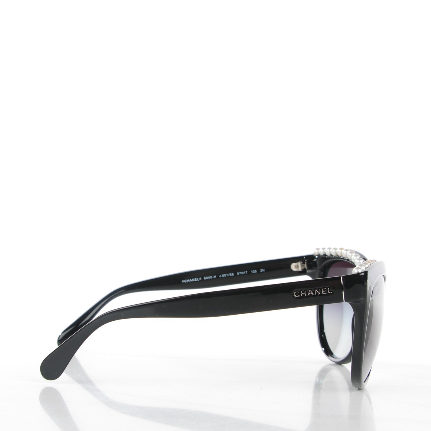 Chanel Freshwater Cultured Pearl Butterfly Sunglasses 6040-H Black 3 of 7