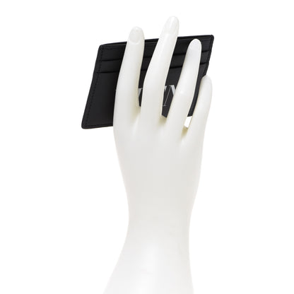 Valentino Garavani Calfskin VLTN Card Holder Black White 2 of 7