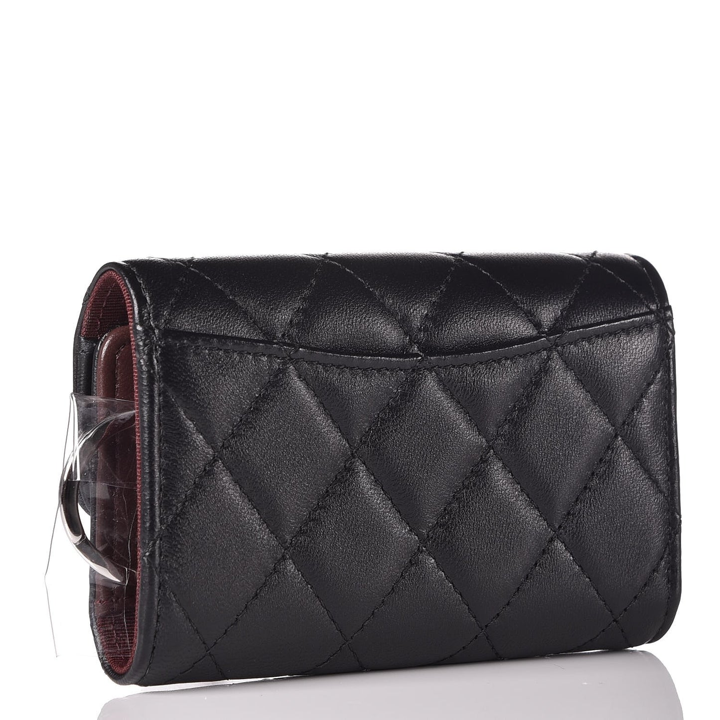 Lambskin Quilted 4 Key Holder Black