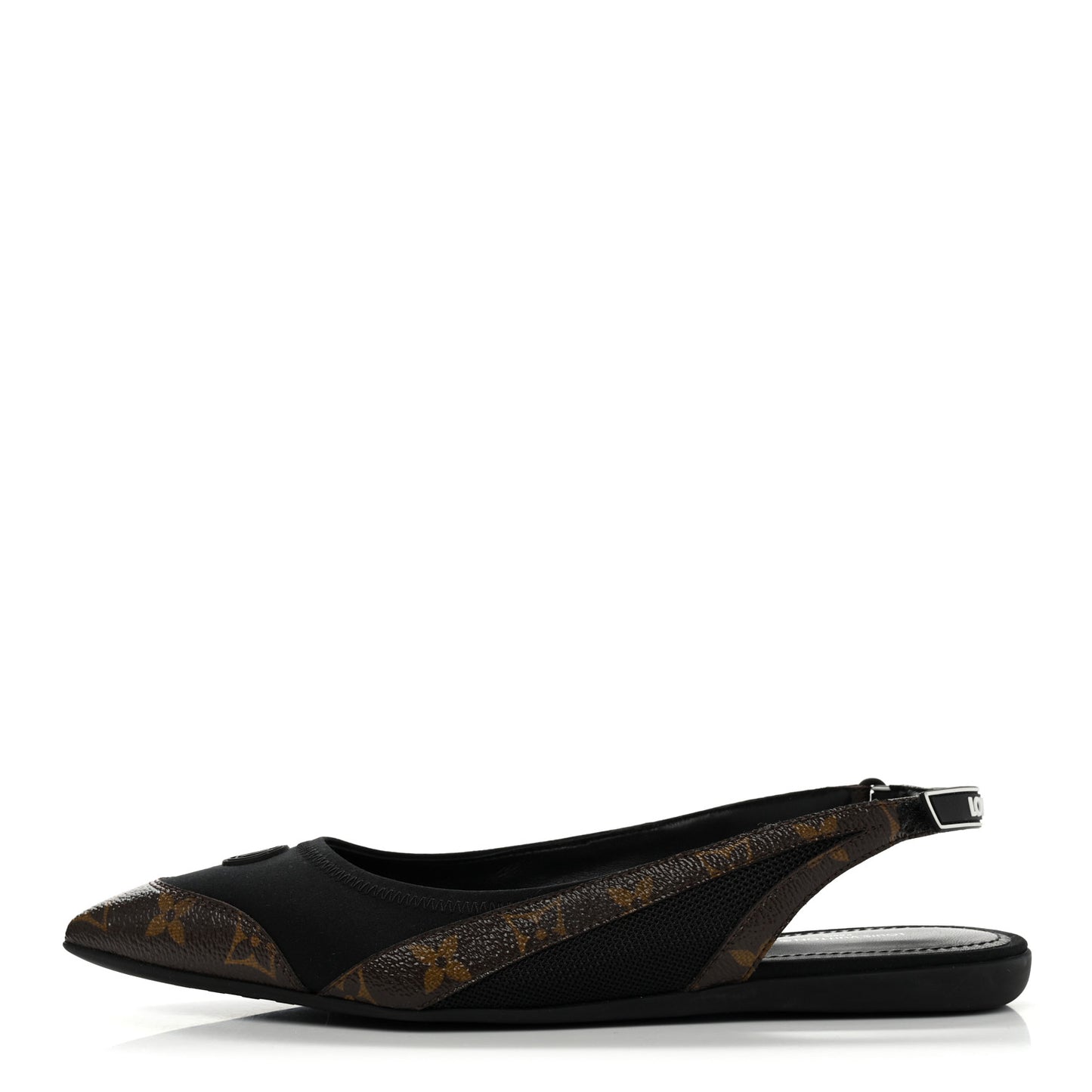 Patent Monogram Lambskin Archlight Flat Slingback Ballerina Flats 38.5 Black
