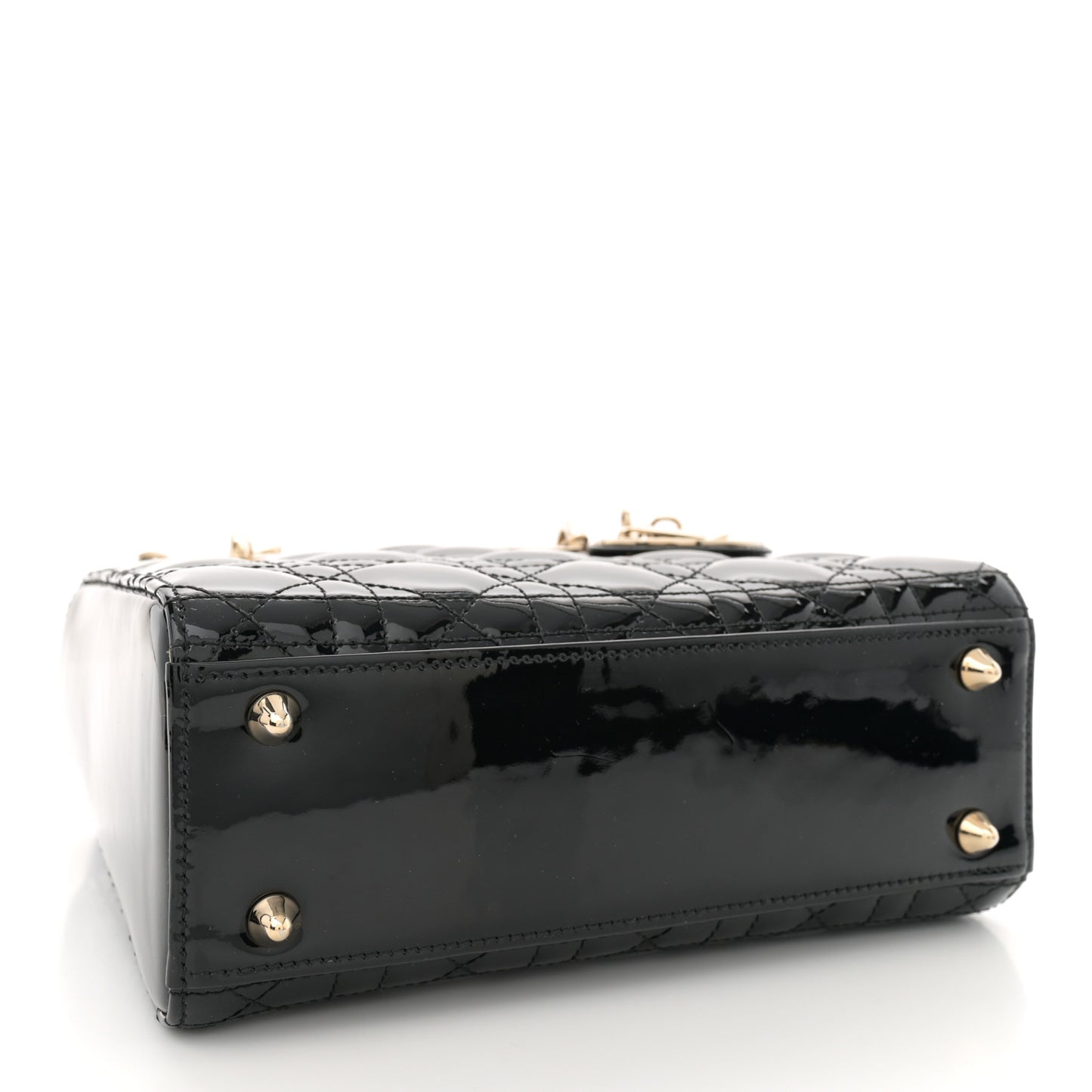 Patent Cannage Small Lady Dior Black