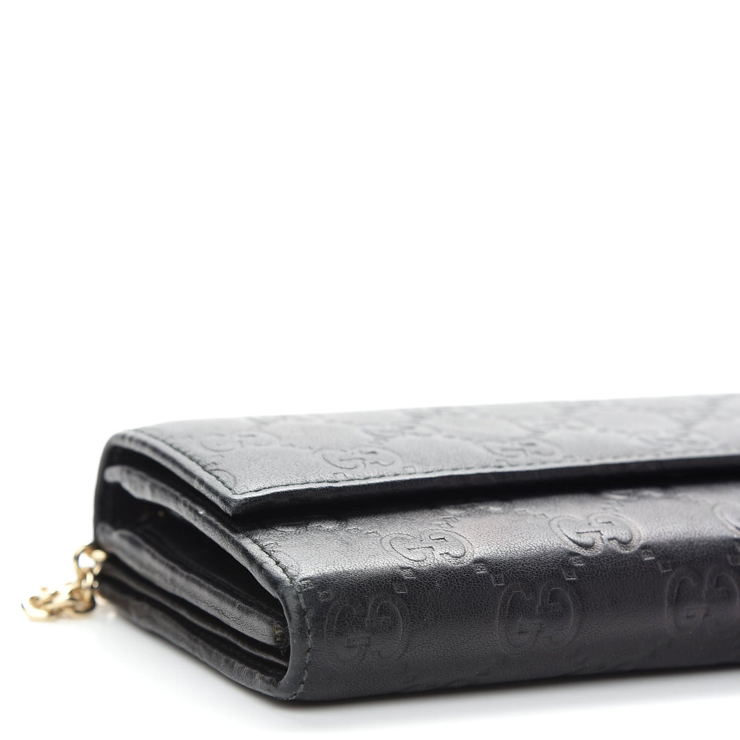 Soft Microguccissima Dice Chain Wallet Black