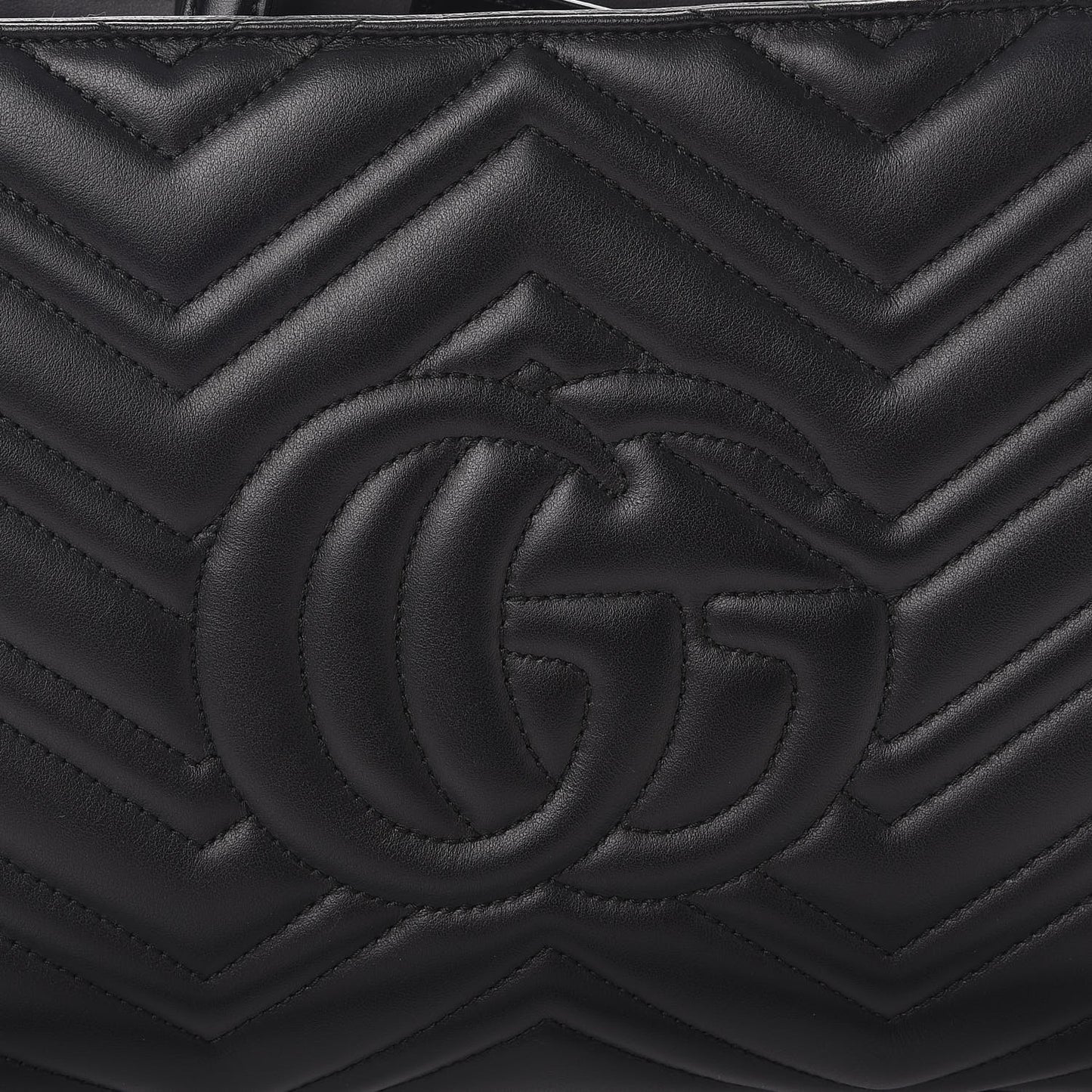 Calfskin Matelasse Small GG Marmont Tote Black