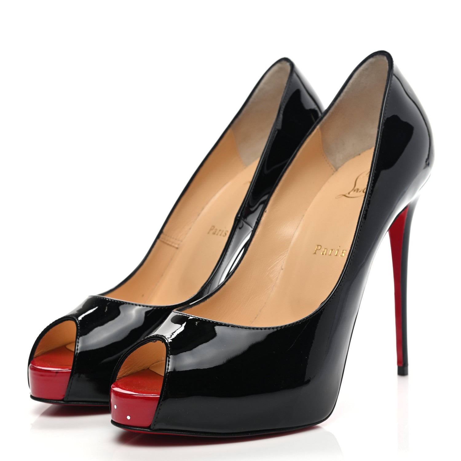 Christian Louboutin Patent New Very Prive 120 Pumps 39 Black Red 3 of 11