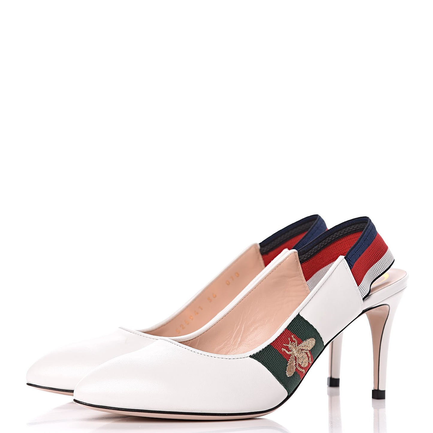 Malaga Kid Web Sylvie Mid Heel Slingback Pumps 36 White