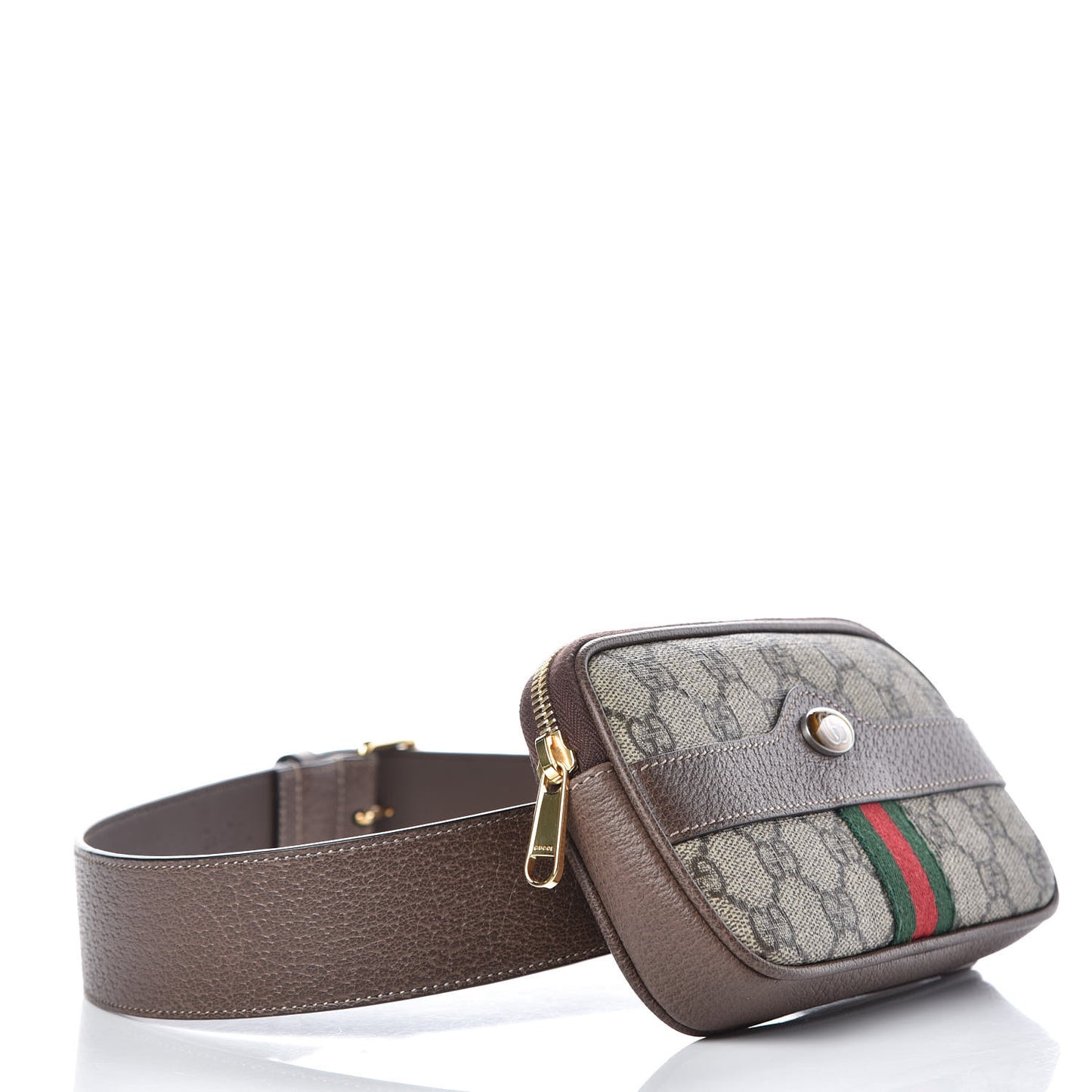 GG Supreme Monogram Ophidia Belted iPhone Case 85 34 Dark Brown