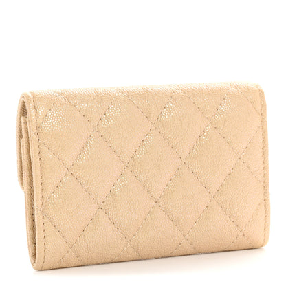 Chanel Iridescent Caviar Quilted Flap Card Holder Beige 6 of 20