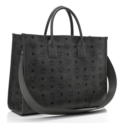 MCM Visetos Large Munchen Tote Grey 4 of 10