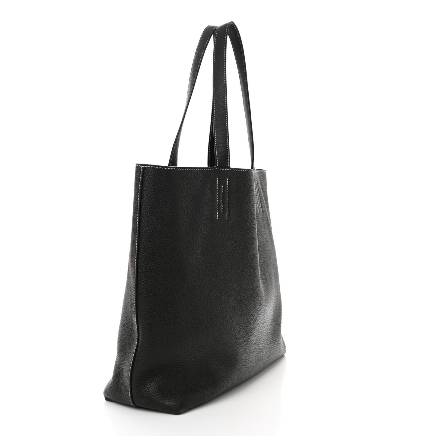 Sikkim Taurillon Clemence Double Sens 36 Reversible Tote Black Graphite