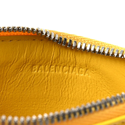 Balenciaga Grained Calfskin Logo Large Cash Long Coin Card Holder Yellow White 7 of 11