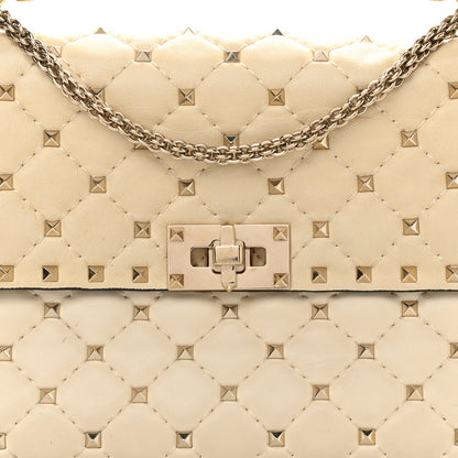 Valentino Garavani Nappa Medium Rockstud Spike Shoulder Bag Light Ivory 7 of 14