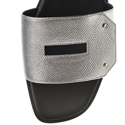 Hermes Epsom View Sandals 39 Argent 8 of 9