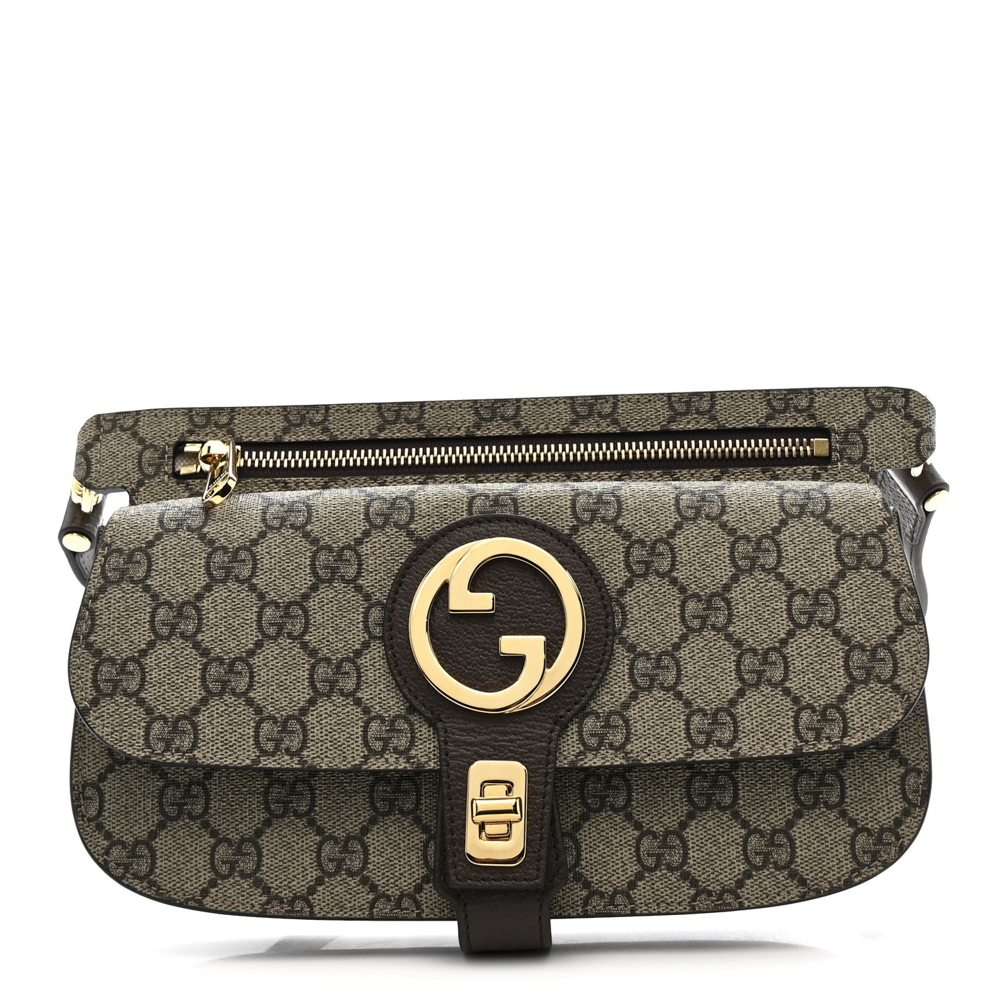 GG Supreme Monogram Textured Dollar Calfskin Blondie Belt Bag Beige Ebony New Acero