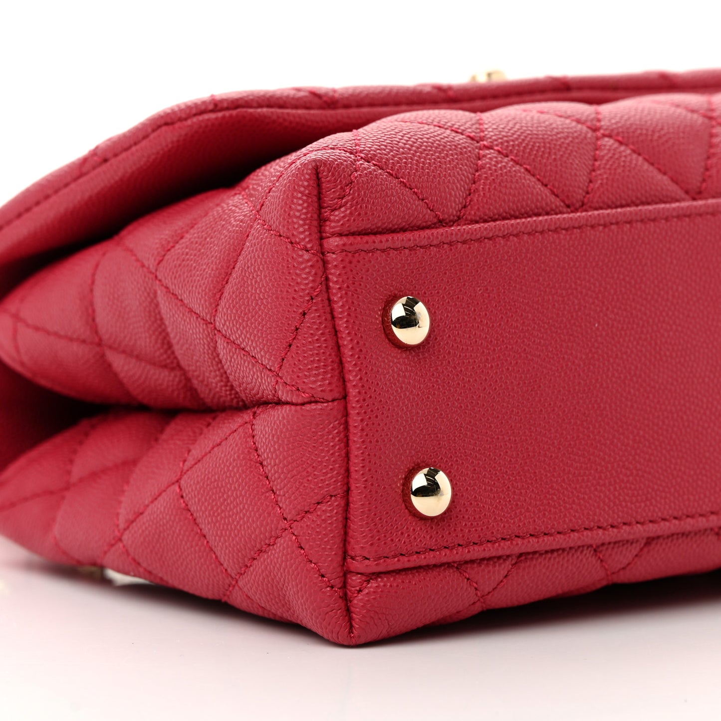 Caviar Quilted Mini Coco Handle Flap Fuchsia