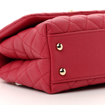 Chanel Caviar Quilted Mini Coco Handle Flap Fuchsia 9 of 13