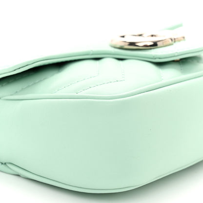 Gucci Calfskin Matelasse Super Mini GG Marmont Shoulder Bag Water Green 9 of 11
