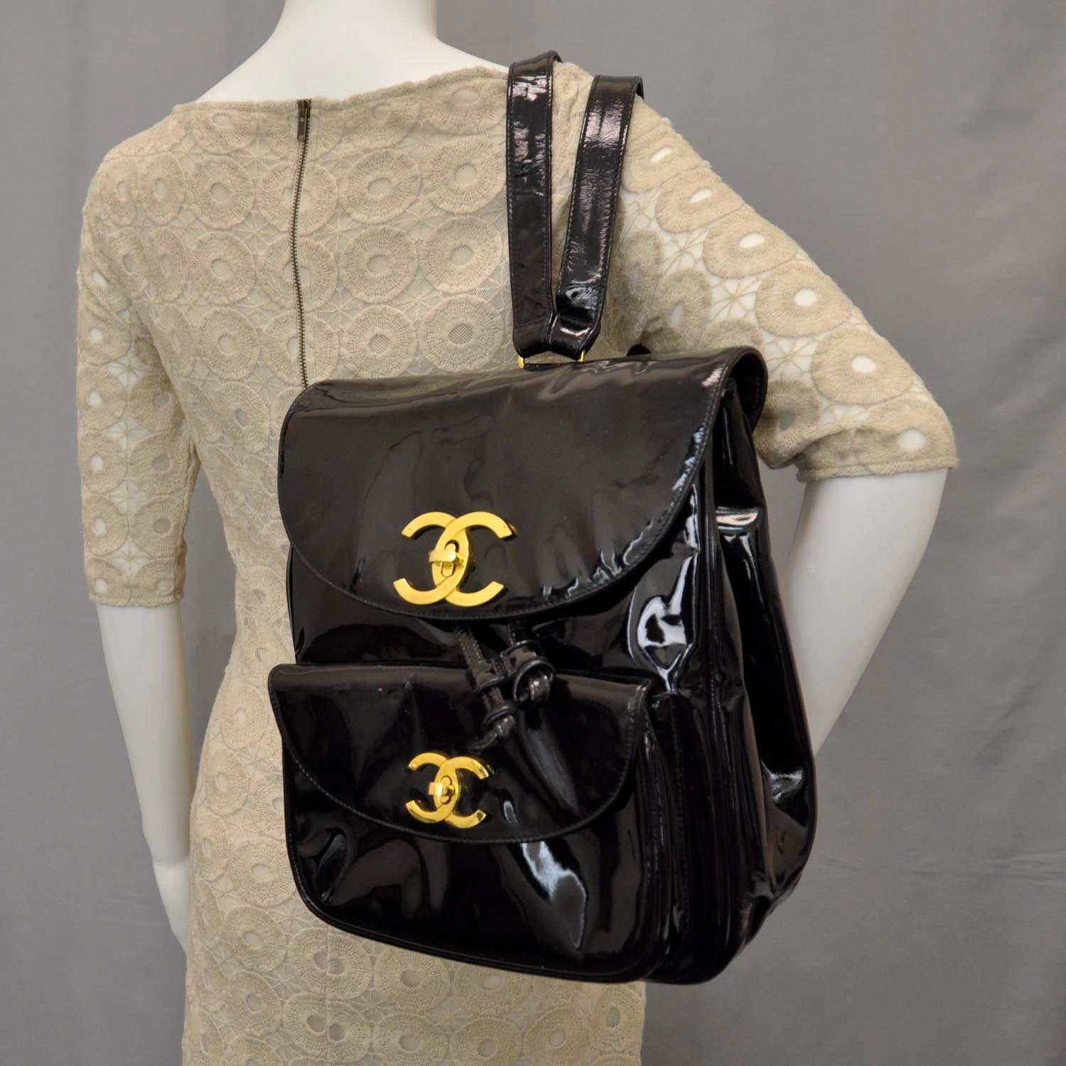 Chanel Patent Backpack Black 3 of 14