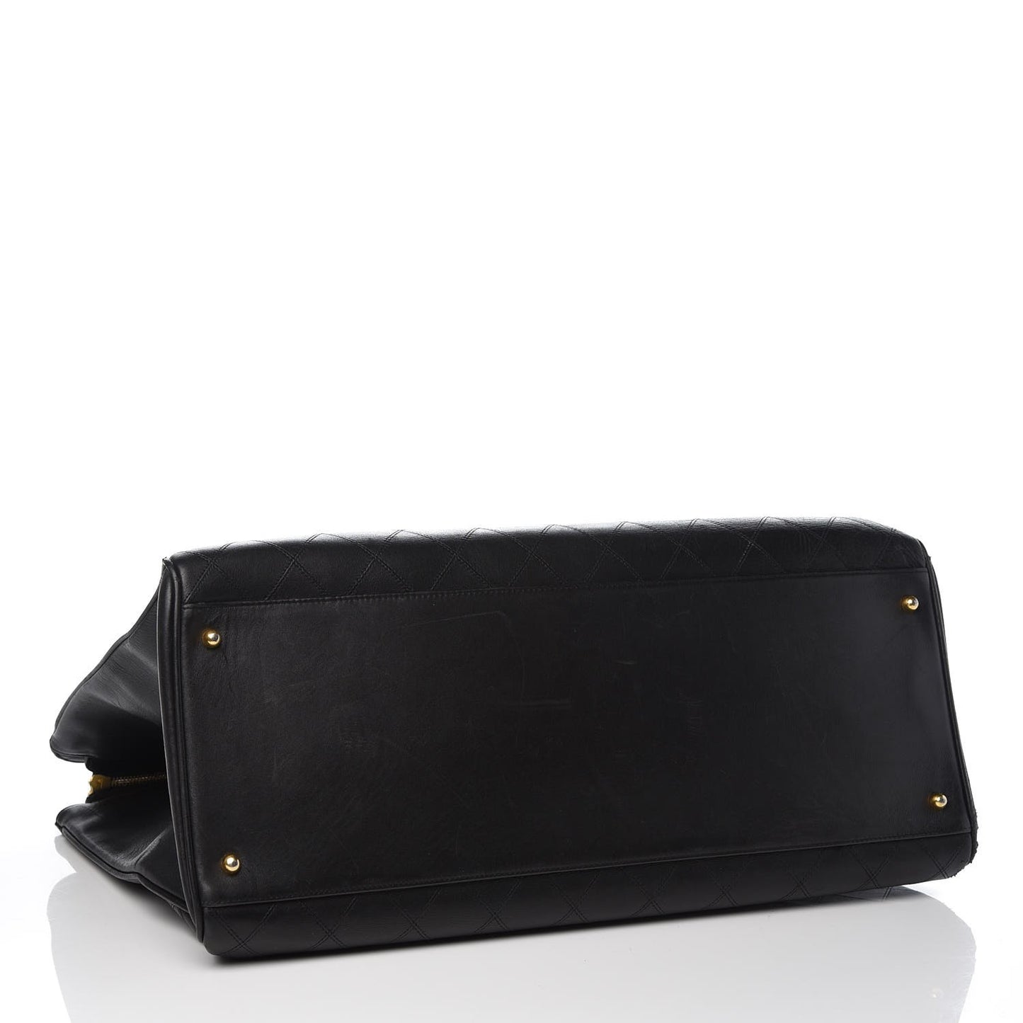 Calfskin Stitched XL Weekender Black