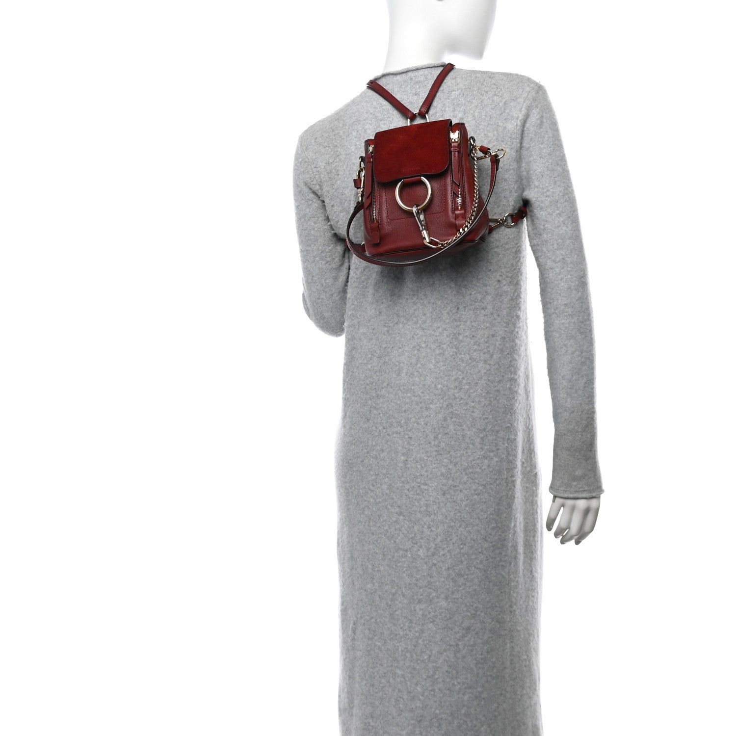 Chloe Suede Calfskin Mini Faye Backpack Earthy Red 2 of 11