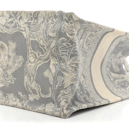 Christian Dior Canvas Embroidered Medium Dioriviera Toile De Jouy Reverse Book Tote Gray 8 of 20
