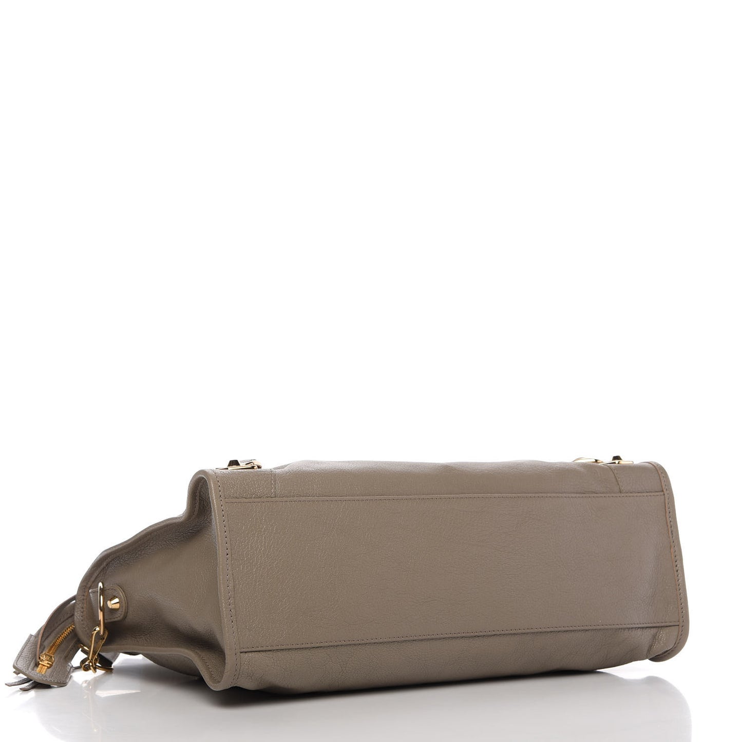 Chevre Gold Metallic Edge Hardware City Gris Taupe
