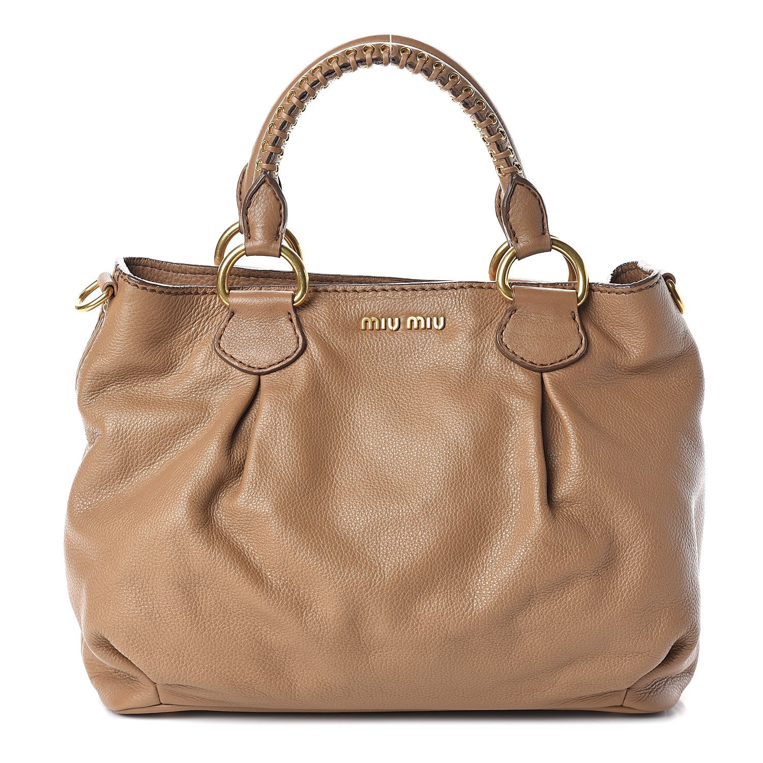 Miu Miu Vitello Daino Top Handle Tote Cammeo 1 of 9