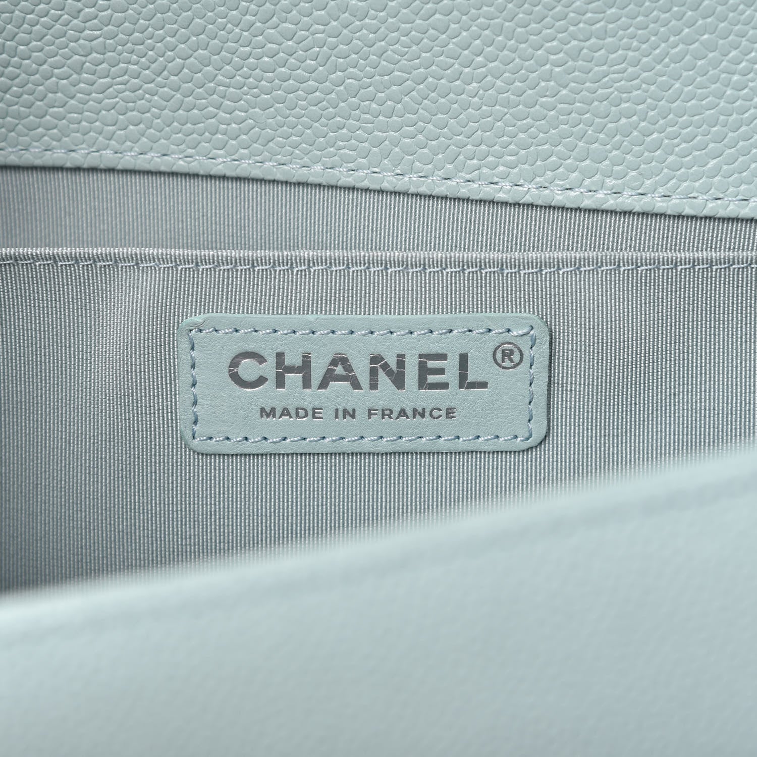 Chanel Caviar Chevron Quilted Medium Boy Flap Light Blue 8 of 10