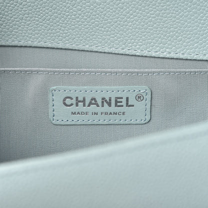 Chanel Caviar Chevron Quilted Medium Boy Flap Light Blue 8 of 10