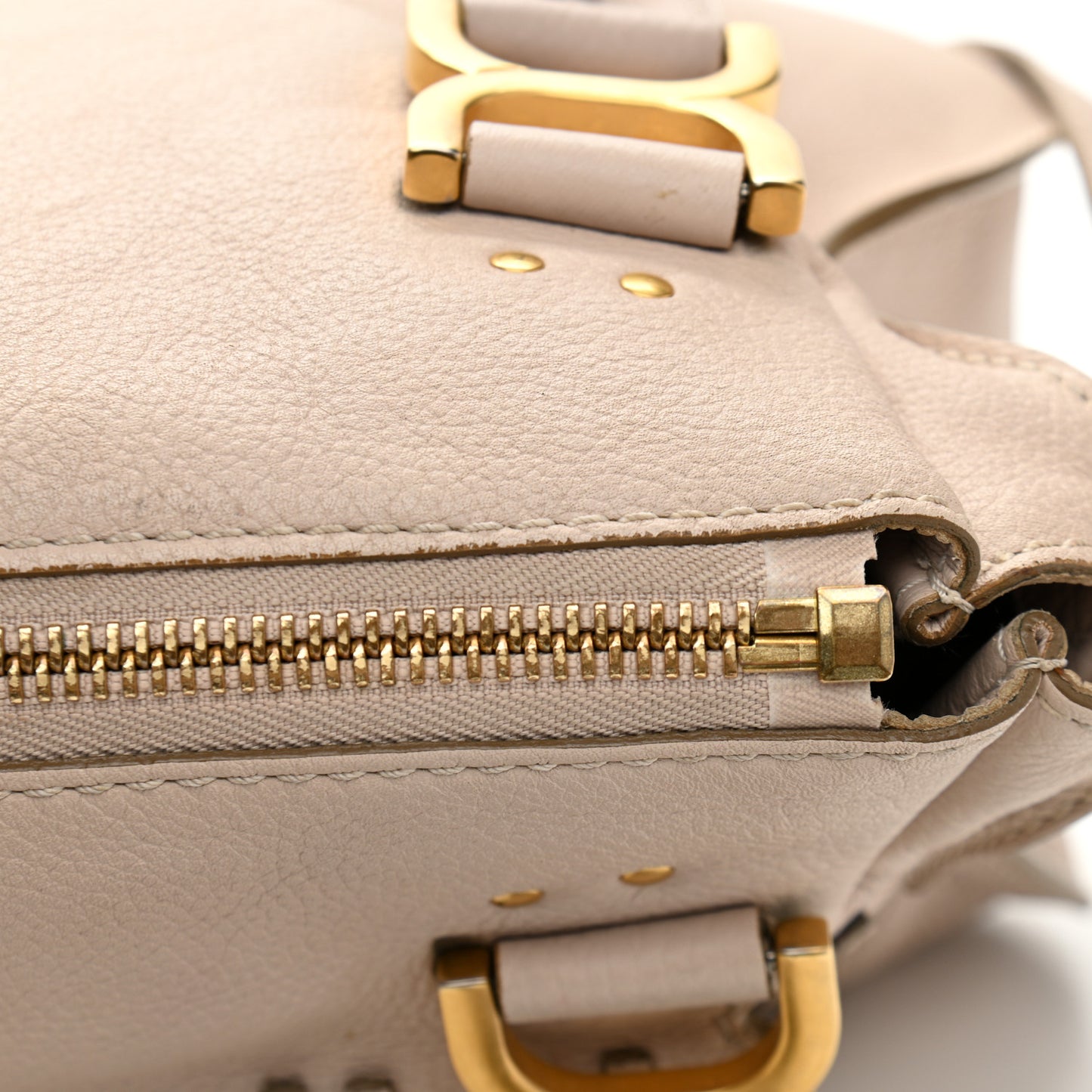 Calfskin Medium Marcie Satchel Powder Beige