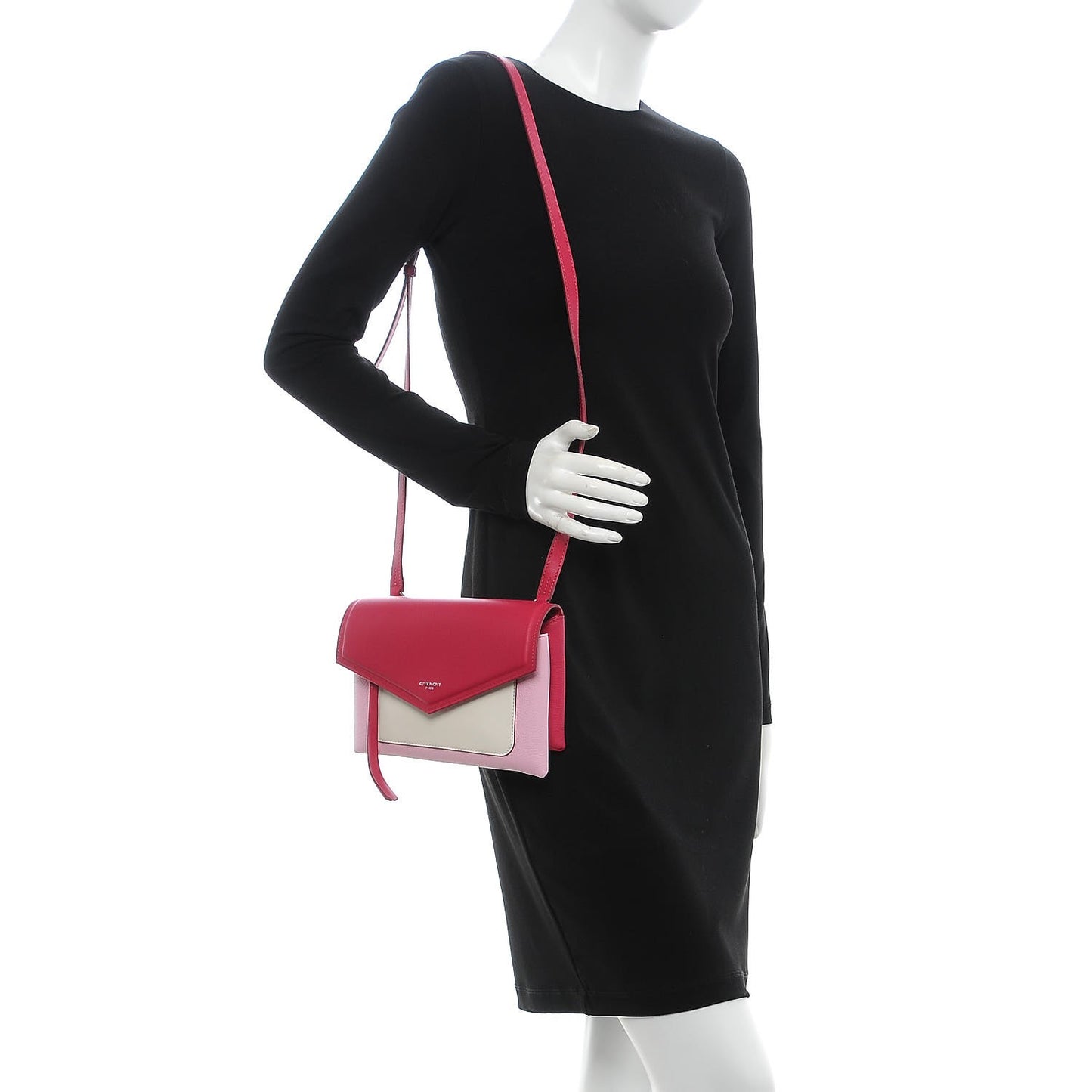 Calfskin Duetto Crossbody Bag Bright Pink