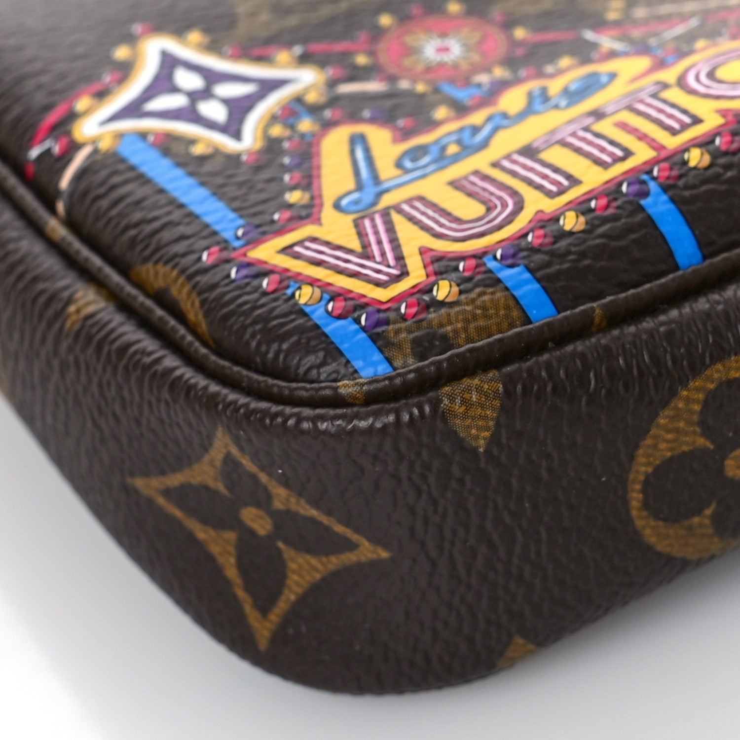 Louis Vuitton Monogram 2020 Christmas Animation Roller Coaster Mini Pochette Accessories Pivoine 8 of 10