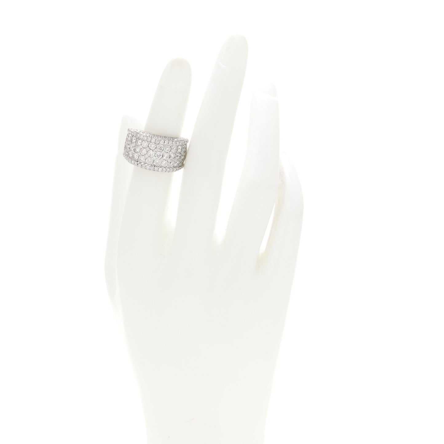 18K White Gold Diamond 3.15ctw Band Ring 53 6.25
