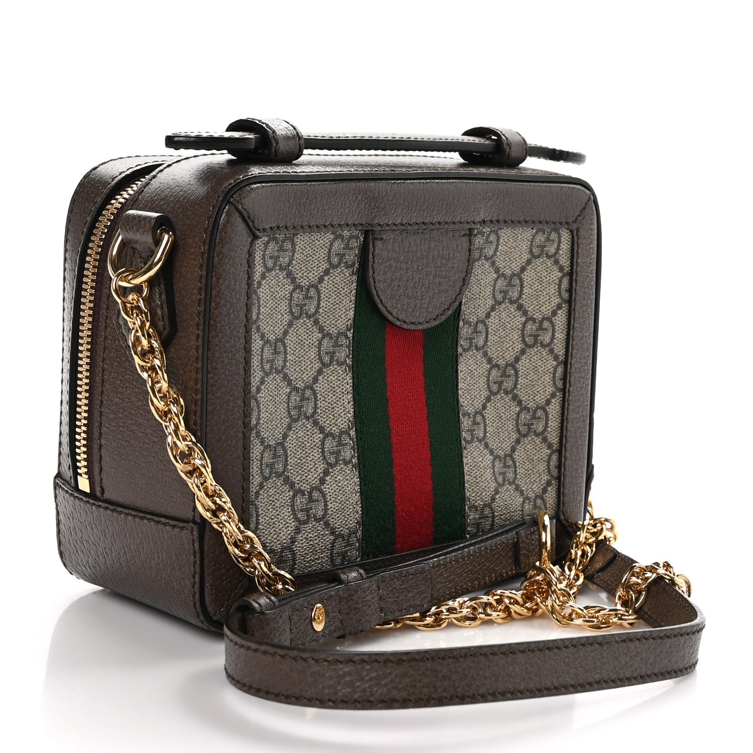 Gucci GG Supreme Monogram Mini Ophidia Top Handle Shoulder Bag Brown 3 of 10