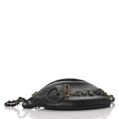 Chanel Calfskin Chain 20s Signe Waist Bag Black 4 of 9