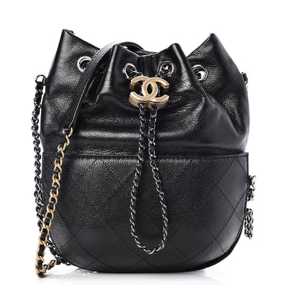 Chanel Calfskin Quilted Small Gabrielle Bucket Black 1 of 8