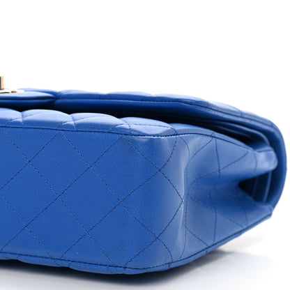 Chanel Lambskin Quilted Medium Double Flap Blue 10 of 12