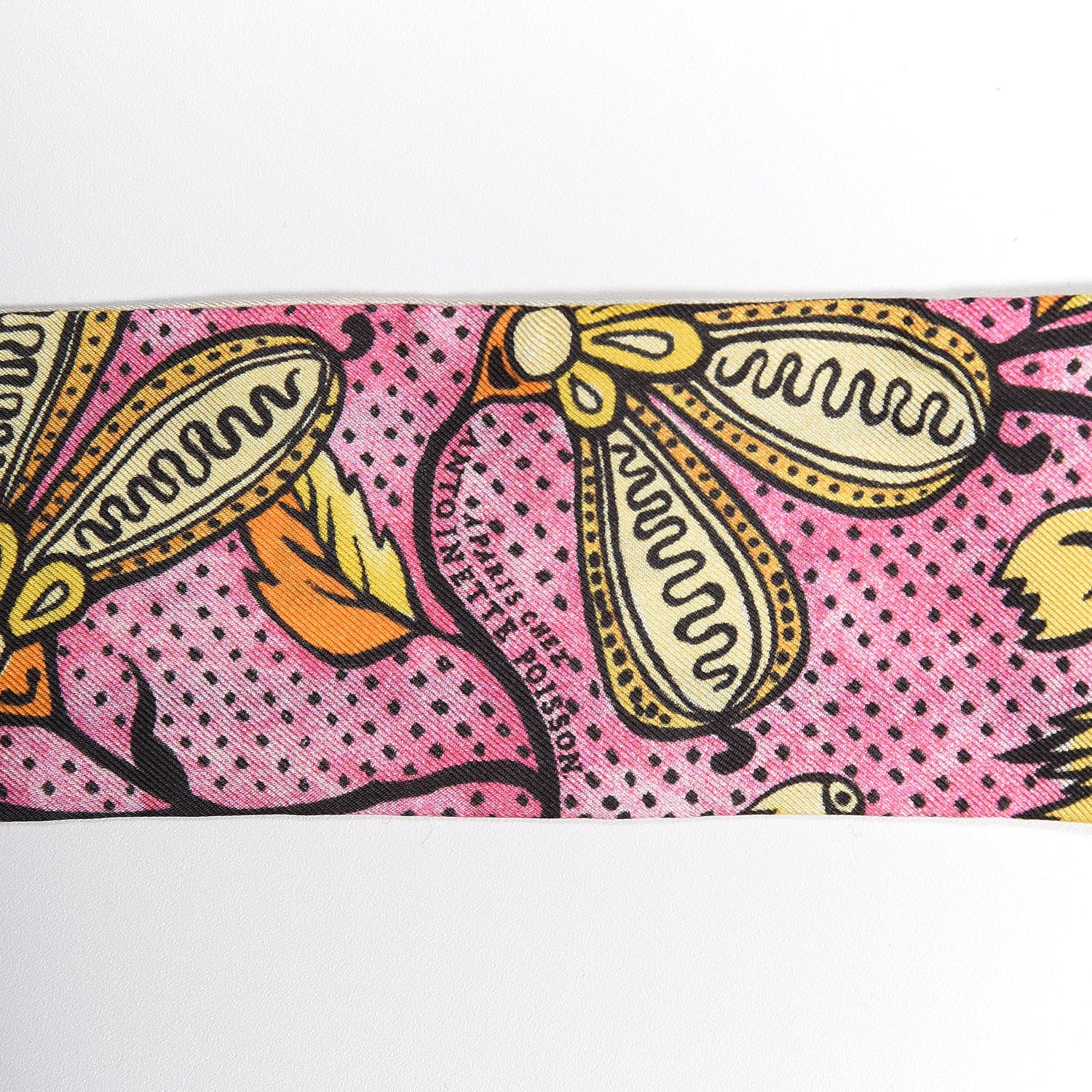 Gucci Silk Alsacienne Floral Print Skinny Scarf Pink 3 of 3