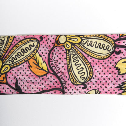 Gucci Silk Alsacienne Floral Print Skinny Scarf Pink 3 of 3
