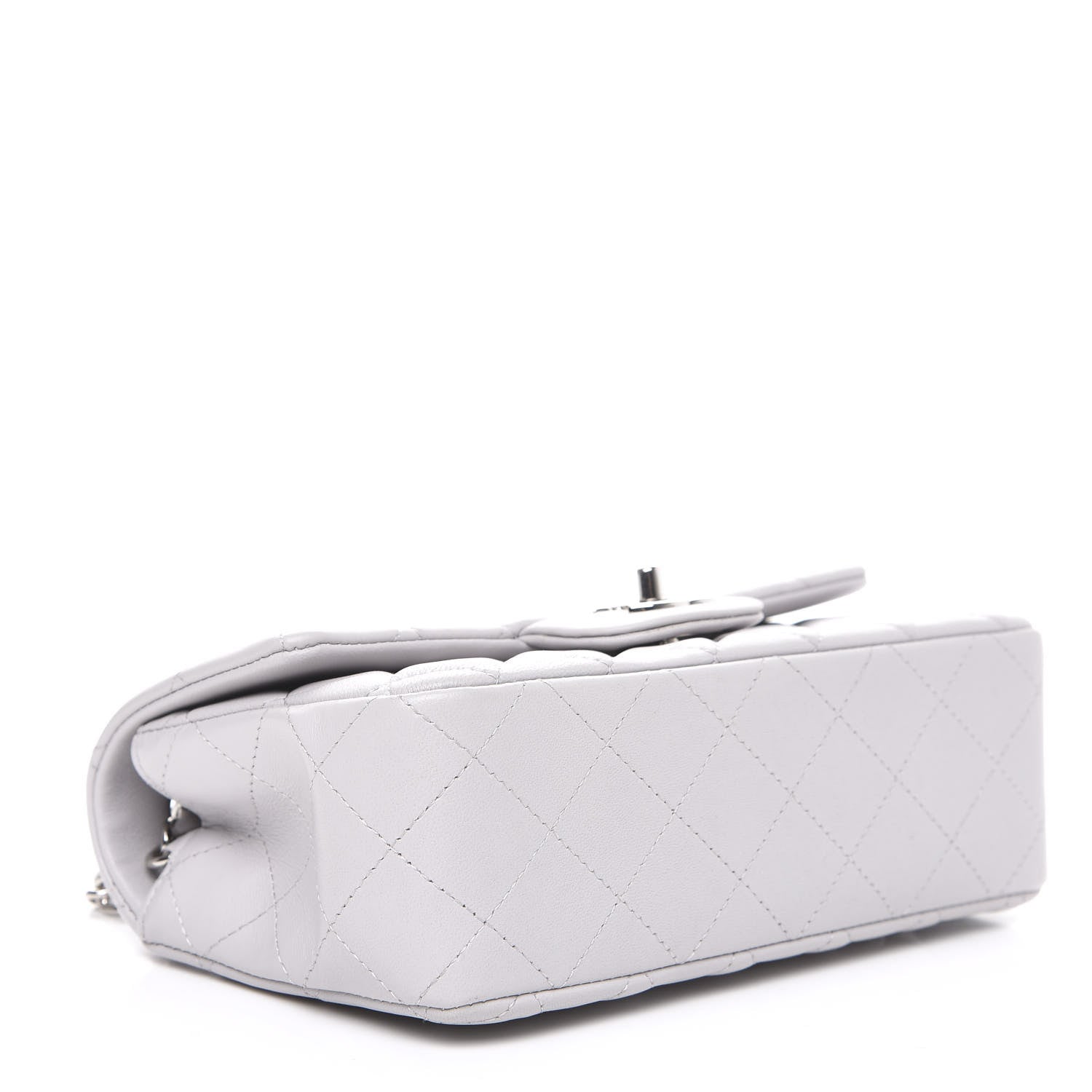 Chanel Lambskin Quilted Mini Rectangular Flap Grey 3 of 9