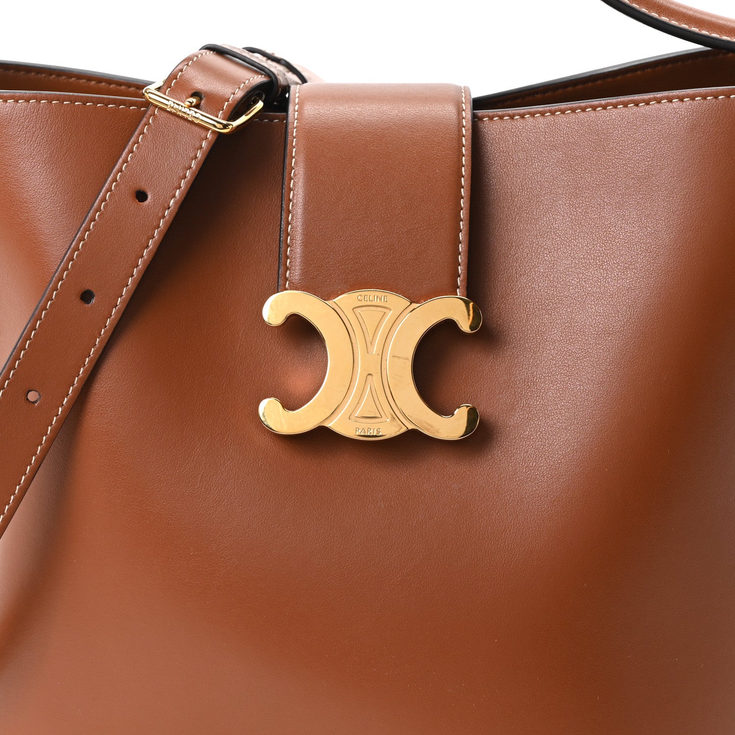 Celine Smooth Calfskin Triomphe Medium Louise Bag Tan 8 of 10