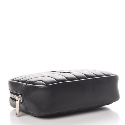 Saint Laurent Lambskin Y Quilted Monogram Loulou Cosmetic Case Black 4 of 11