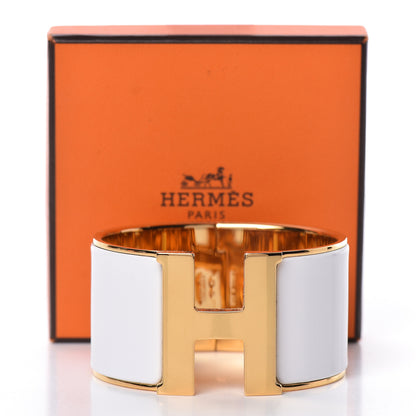 Hermes Enamel Extra Wide Clic Clac H Bracelet PM White 6 of 6