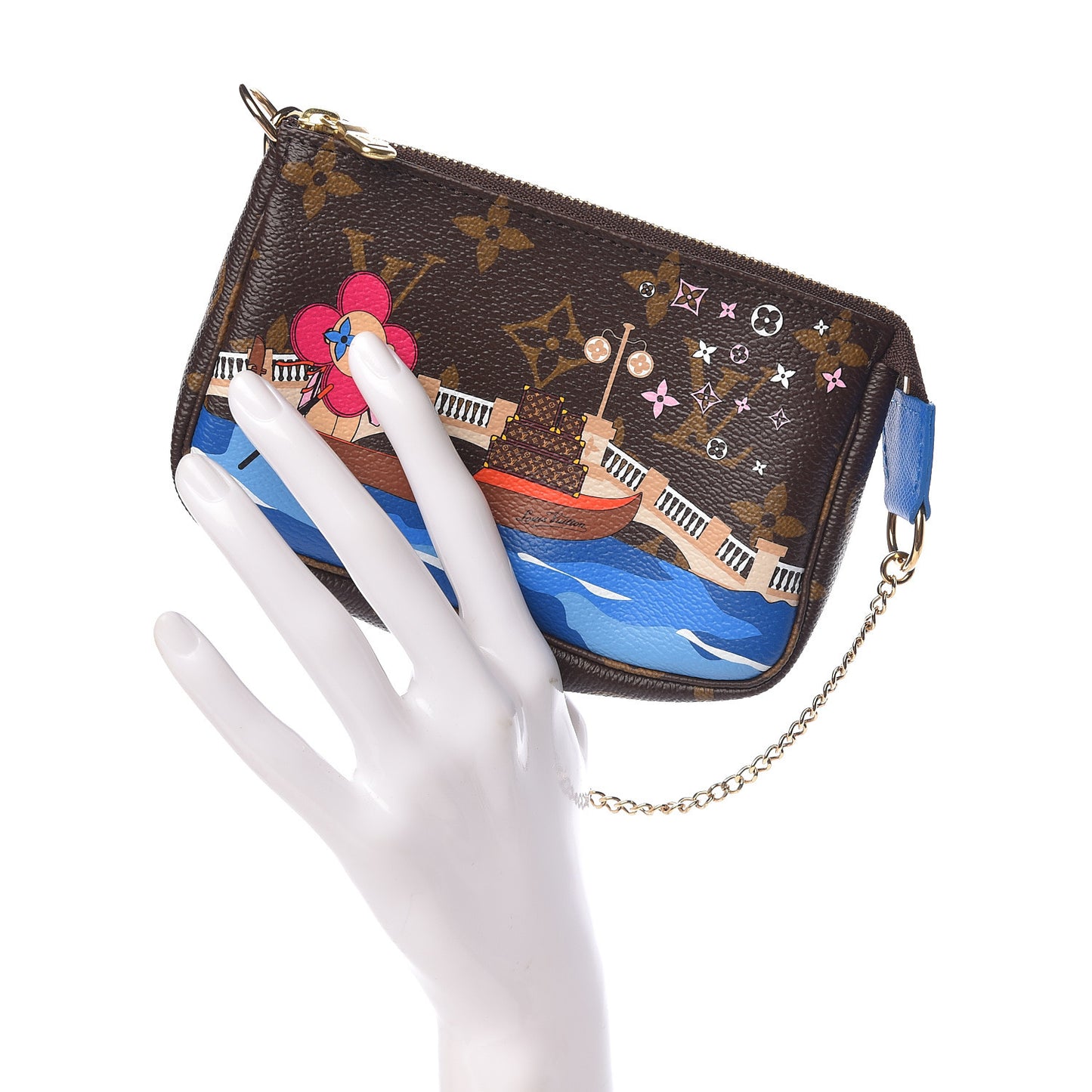 Monogram 2019 Christmas Animation Mini Venice Pochette Accessories Blue