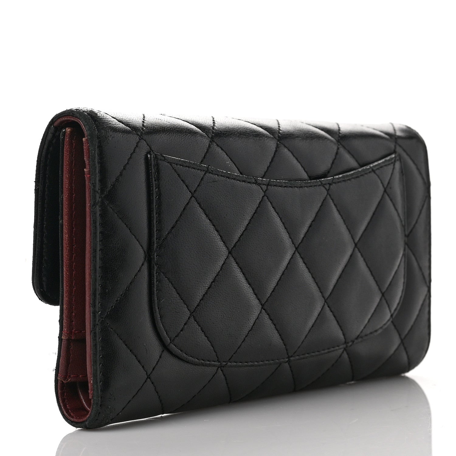 Chanel Lambskin Quilted Large Flap Wallet Black 3 of 10