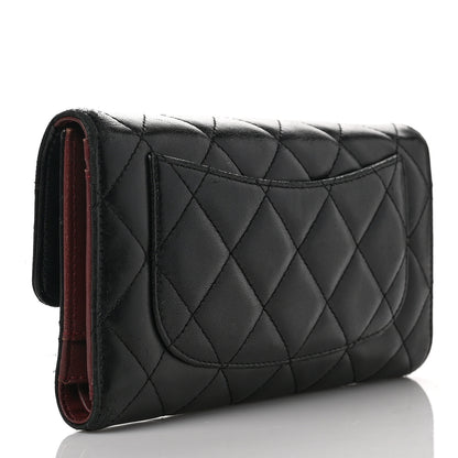 Chanel Lambskin Quilted Large Flap Wallet Black 3 of 10