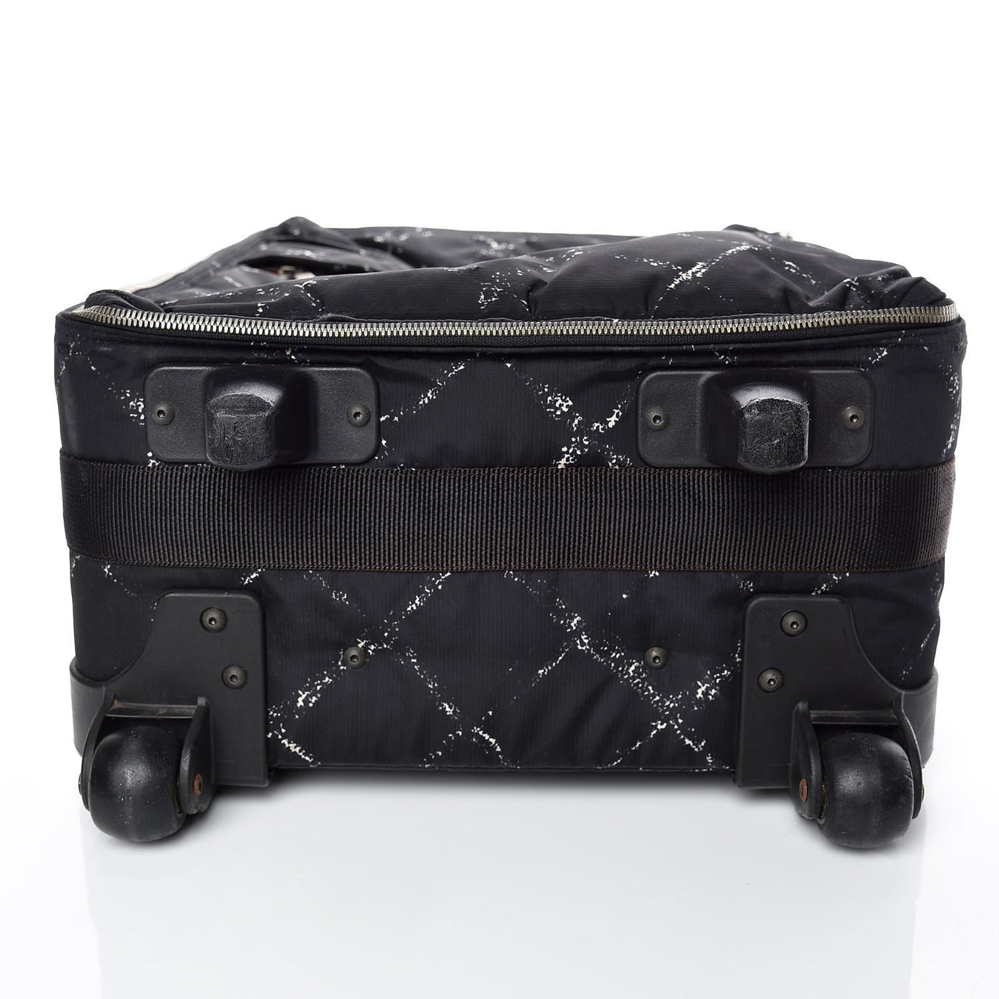 Nylon Travel Trolley Rolling Luggage Black